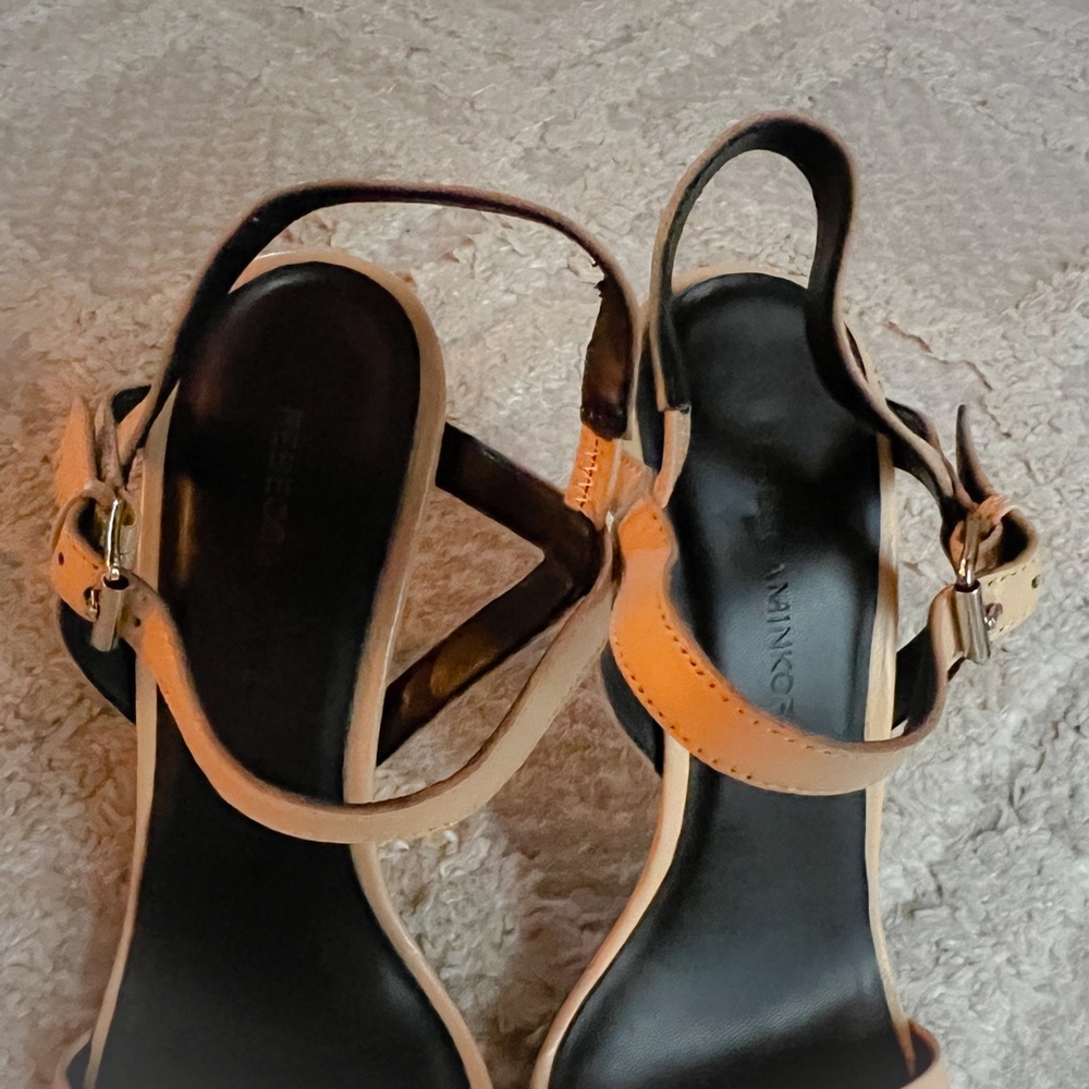 Rebecca Minkoff Nude Leather Strappy Stiletto Sandals Heels 9 - Picture 5 of 9